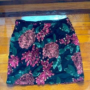 Anthropologie Sequin Mini Skirt